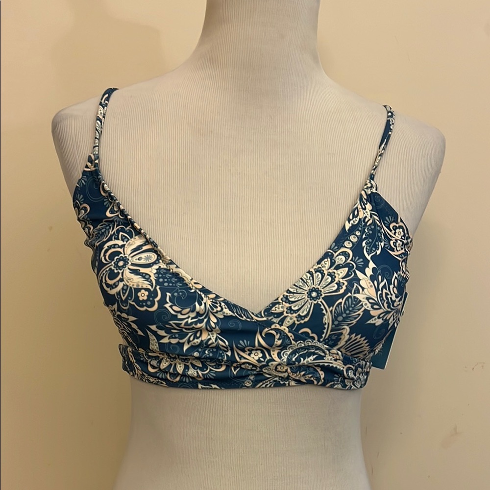 Cupshie New Blue Paisley Bikini Top Size Medium